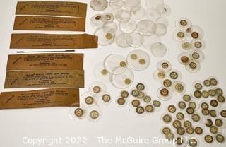 Assortment of NOS Watch crystals and "Dri-Lok" Special .007 Jeweler Saw Blades.  Made by Surgident, Ltd., Los Angeles