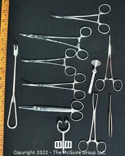 Collection including Stainless Steel Hemostats and Surgical Tools  