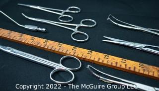 Assortment of Stainless Steel Surgical Tools.  