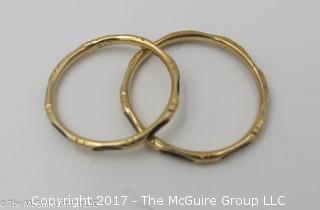 (2) 14k yellow gold rings; size 5 3/4 and 8 1/4; 1 g - #1175