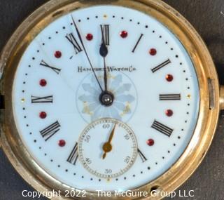 Size 18 - Hampden Watch Co. - Serial# 231616 - Hunting 14k Gold Plated Case
{Note: Description altered 4-4-22 @ 2:32pm ET}