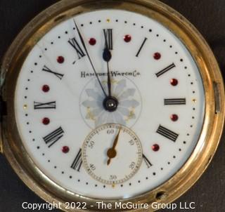 Size 18 - Hampden Watch Co. - Serial# 231616 - Hunting 14k Gold Plated Case
{Note: Description altered 4-4-22 @ 2:32pm ET}