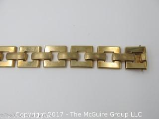 14k yellow gold 8" bracelet; stamped Italy; 44g- #1176