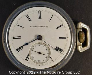 Size 18 - Hampden Watch Co. -  P.A. Heinrichs, 2025 S. Broadway, St. Louis, MO - Serial# 240083 - 11J - Hunting Silverplated Case 
Style: H
Case: Keystone Base Metal 
SN: 897243
Size: 18S