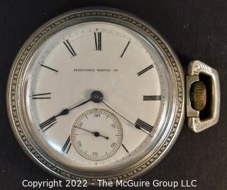 Size 18 - Hampden Watch Co. -  P.A. Heinrichs, 2025 S. Broadway, St. Louis, MO - Serial# 240083 - 11J - Hunting Silverplated Case 
Style: H
Case: Keystone Base Metal 
SN: 897243
Size: 18S