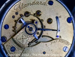 Size 18 - Hampden Watch Co. - Mermod, Jaccard & Co. - "Standard", St. Louis, MO - Serial# 222943 - 11J - Hunting Silver Plated Case 