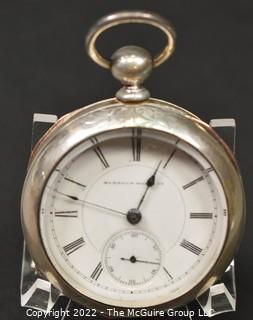 Size 18 - Hampden Watch Co. -  N C Levi, Prairie du Chien, WI- Serial# 81682 - 11J - Open Coin Silver Keywind Case