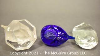 Three (3) Hand Blown Crystal Paperweights, All Signed by Artists.  Includes Goebel, Elson and Swedish Reijmyre Tyko WAS 263SG