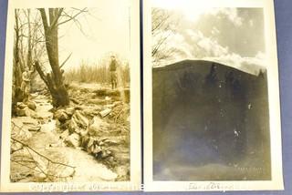 Two (2) Antique Sepia Tone Black and White Photos of Staten Island New York, Circa 1800's Pre Development. Stamped by Photographer, Fred C. Fair. Entitled Staten Island Stream and The Storm.  