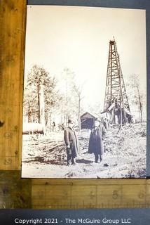 B & W Photo of Oil Tycoons in the Field; signed Charlette Brandt on Verso