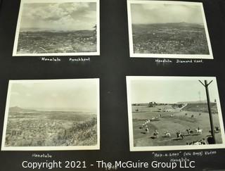 Vintage Post WWII Military Family Photo Album - Diamond Head and Honolulu Hawaii.  Includes photos of Joint Base Pearl Harbor-Hickam, Computer and Communication Rooms Pearl Harbor School, and surrounding scenery and landmarks. 