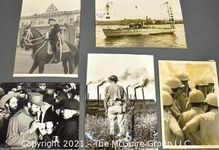 Group of Vintage Black & White Photographs Including Soldiers and Fidel Castro.