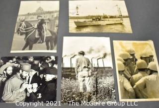 Group of Vintage Black & White Photographs Including Soldiers and Fidel Castro.