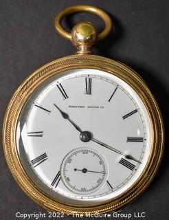 Size 18 - Hampden Watch Co. - Serial# 203791 - Open 18K Gold Filled Keywind Case {Note: Description Altered 4-6-22 @ 7:45pm ET}