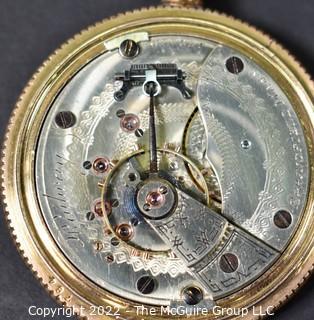 Size 18 - Hampden Watch Co. - Railway Springfield MA - Serial# 162559 - 15J - Adjusted - Hunting Gilt Case