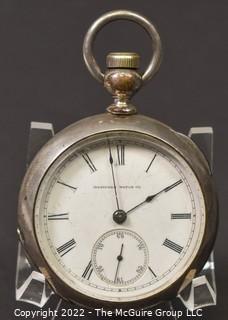 Size 18 - Hampden Watch Co. - Rathbun, Springfield, MA - Serial# 164097 - 15J - Open Coin Silver Keywind Case