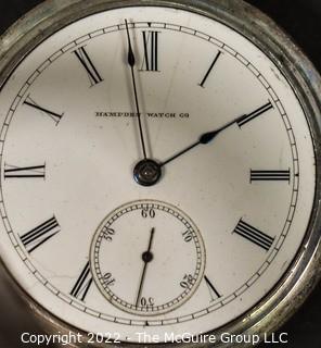 Size 18 - Hampden Watch Co. - Rathbun, Springfield, MA - Serial# 164097 - 15J - Open Coin Silver Keywind Case