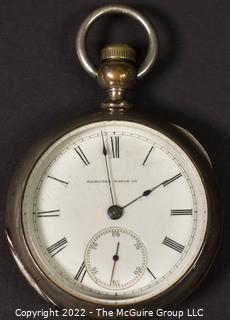 Size 18 - Hampden Watch Co. - Rathbun, Springfield, MA - Serial# 164097 - 15J - Open Coin Silver Keywind Case