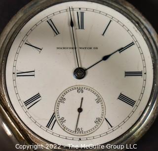 Size 18 - Hampden Watch Co. - Rathbun, Springfield, MA - Serial# 164097 - 15J - Open Coin Silver Keywind Case