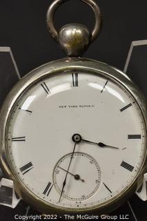 Size 18 - New York Watch Co. - Albert Clark, Springfield, MA - Serial# 6787 - 11J - 3/4 Plate - Open Silveroid Case