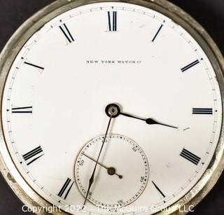 Size 18 - New York Watch Co. - Albert Clark, Springfield, MA - Serial# 6787 - 11J - 3/4 Plate - Open Silveroid Case