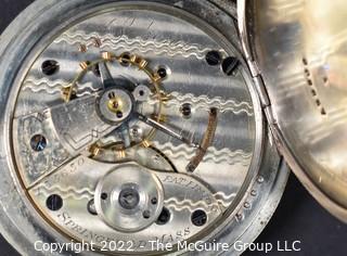 Size 18 - Hampden Watch Co. - Lakeside, Springfield, MA - Serial# 135630 - 11J - Open Silveroid Keywind Case