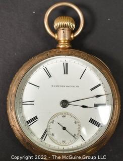 Size 18 - Hampden Watch Co. - Woolworth, Springfield, MA - Serial# 205591 - 15J - Open Gold Plated Keywind Case {Note: Description Altered 4-4-22 @2:33pm ET}