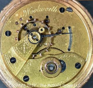 Size 18 - Hampden Watch Co. - Woolworth, Springfield, MA - Serial# 205591 - 15J - Open Gold Plated Keywind Case {Note: Description Altered 4-4-22 @2:33pm ET}