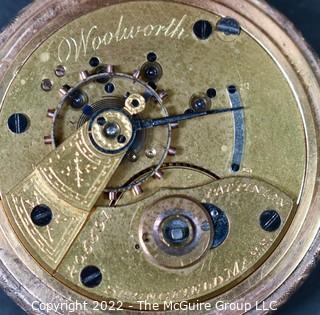 Size 18 - Hampden Watch Co. - Woolworth, Springfield, MA - Serial# 205591 - 15J - Open Gold Plated Keywind Case {Note: Description Altered 4-4-22 @2:33pm ET}