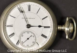 Size 18 - Hampden Watch Co. - Lafayette Springfield, MA - Serial# 192658 - 15J - Hunting Silveroid Case - Glass back