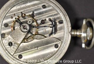 Size 18 - Hampden Watch Co. - Lafayette Springfield, MA - Serial# 192658 - 15J - Hunting Silveroid Case - Glass back