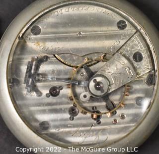 Size 18 - Hampden Watch Co. - Lafayette Springfield, MA - Serial# 192658 - 15J - Hunting Silveroid Case - Glass back