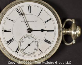 Size 18 - Hampden Watch Co. - Lafayette Springfield, MA - Serial# 192658 - 15J - Hunting Silveroid Case - Glass back