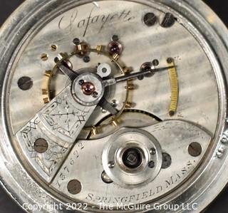 Size 18 - Hampden Watch Co. - Lafayette, Springfield, MA - Serial# 137622 - 15J - Open Silverine Case