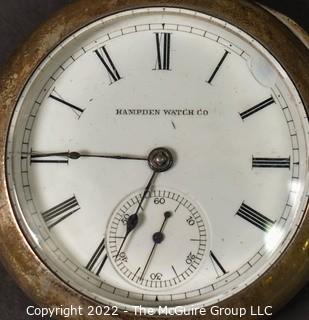 Size 18 - Hampden Watch Co. - Springfield, MA - Serial# 431859 - Open Coin Silver Keywind Case