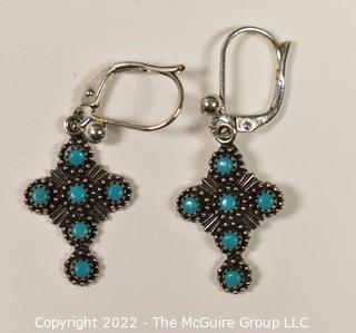 Southwest Style Cross Dangle Earrings. 