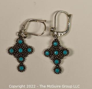 Southwest Style Cross Dangle Earrings. 