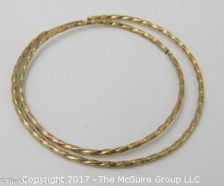 14k yellow gold hoop earrings; 3g - #1186