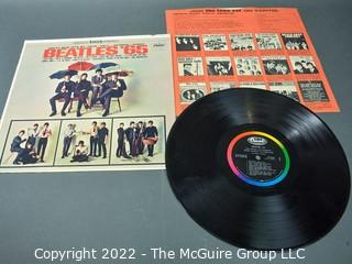 Vintage "The Beatles '65" LP Vinyl Record Album.