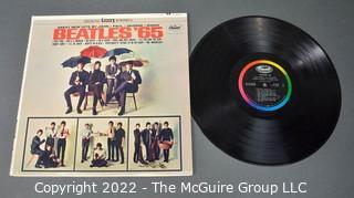 Vintage "The Beatles '65" LP Vinyl Record Album.