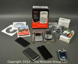 Group of "Vintage" Cell Phones Including Apple and Blackberry.