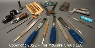 Group of Hand Tools. Chisels, files, etc