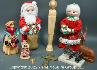 Group of Souvenir, Religious and Christmas Items. 