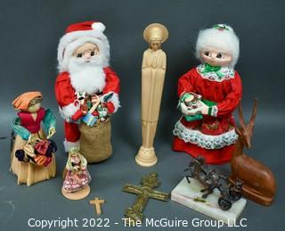 Group of Souvenir, Religious and Christmas Items. 