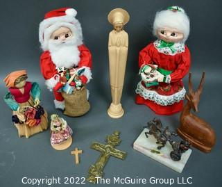 Group of Souvenir, Religious and Christmas Items. 