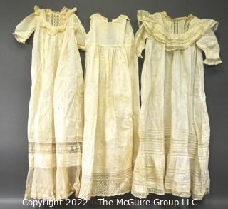 Antique Lace and Linen Baby Christening Gowns.