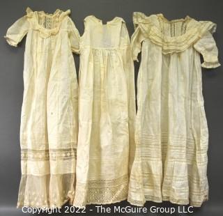 Antique Lace and Linen Baby Christening Gowns.