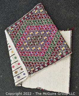 19th C Embroidered Wool Middle Eastern Double Camel Saddle Bag