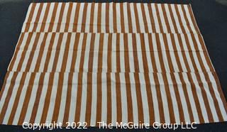 Vintage Rust and White Stripe Panel Kilim Rug.  Measures 63" x 87".