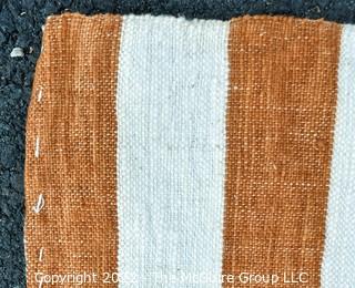 Vintage Rust and White Stripe Panel Kilim Rug.  Measures 63" x 87".